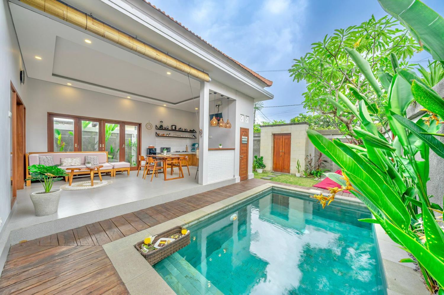 Kokam Villa Alibag private pool and open living area